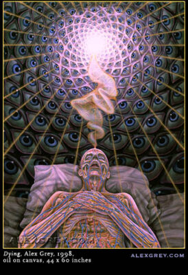 art of dying - Dying on oil canvas by Alex Grey 1998