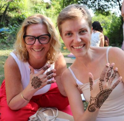 Henna tattoo or mehndi at a Tantra yoga retreat in India